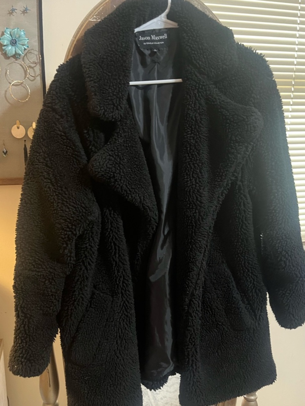 jason maxwell Black Teddy Faux-Shearling Coat